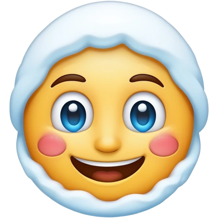 the cold freezing face emoji with sow but it is smiling emoji