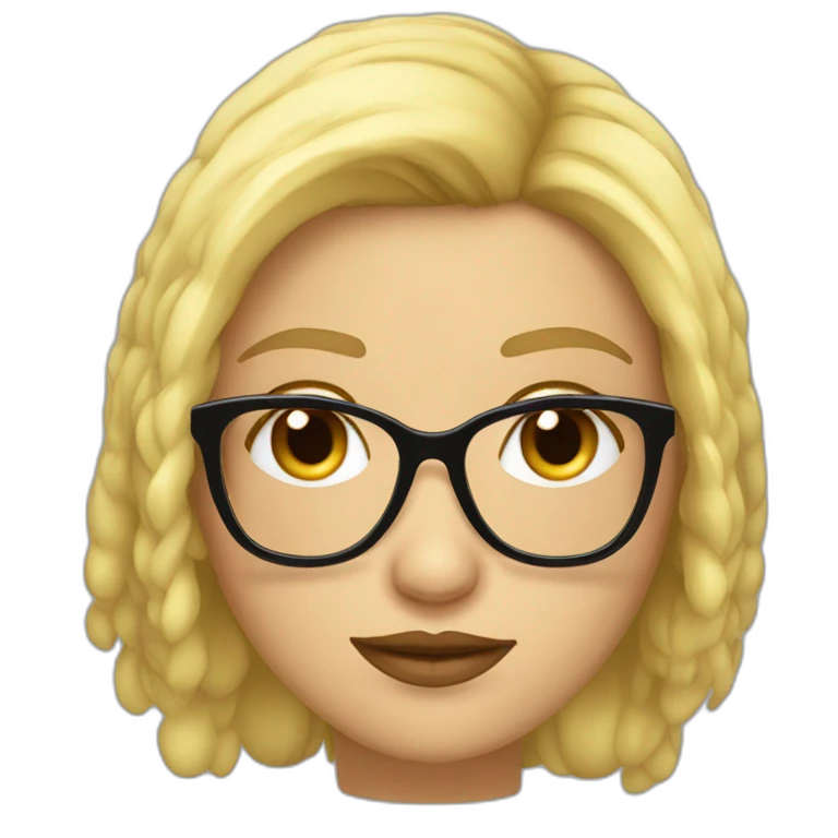 Chica de pelo rubio con gafas y piel clara emoji