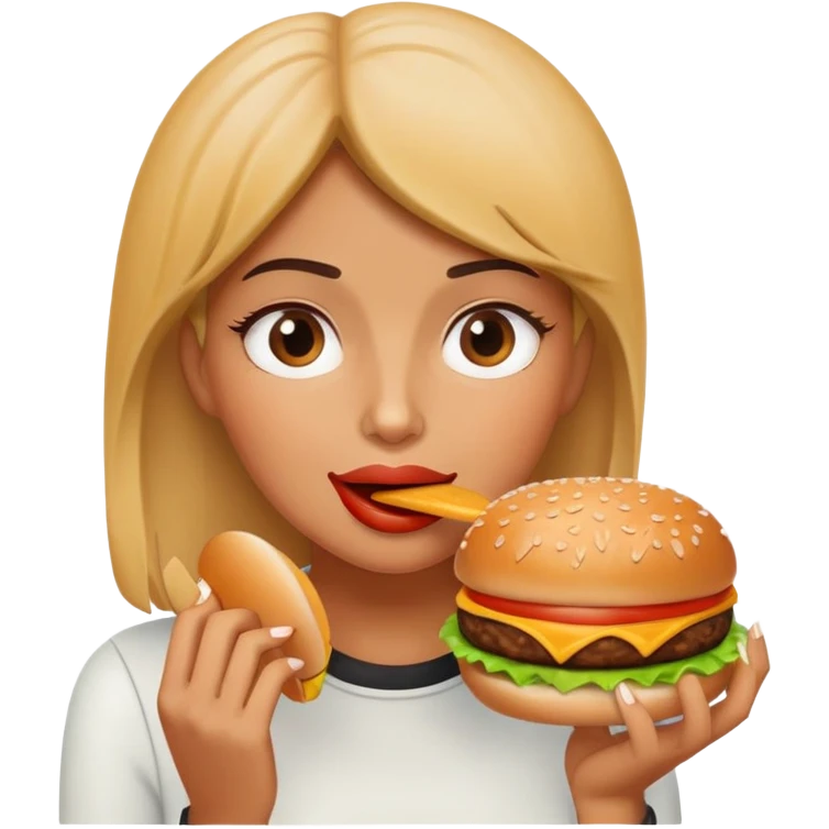 woman eat a burger emoji