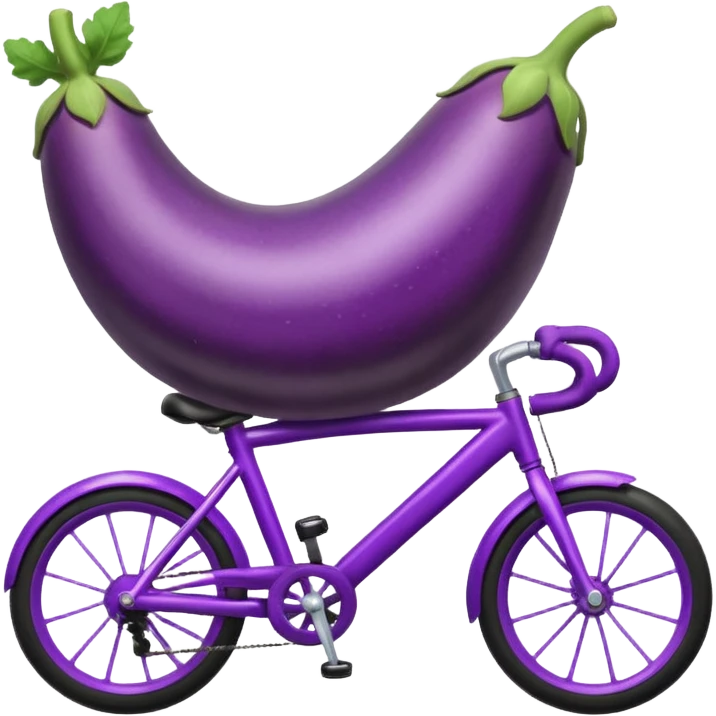 an eggplant riding a bike emoji