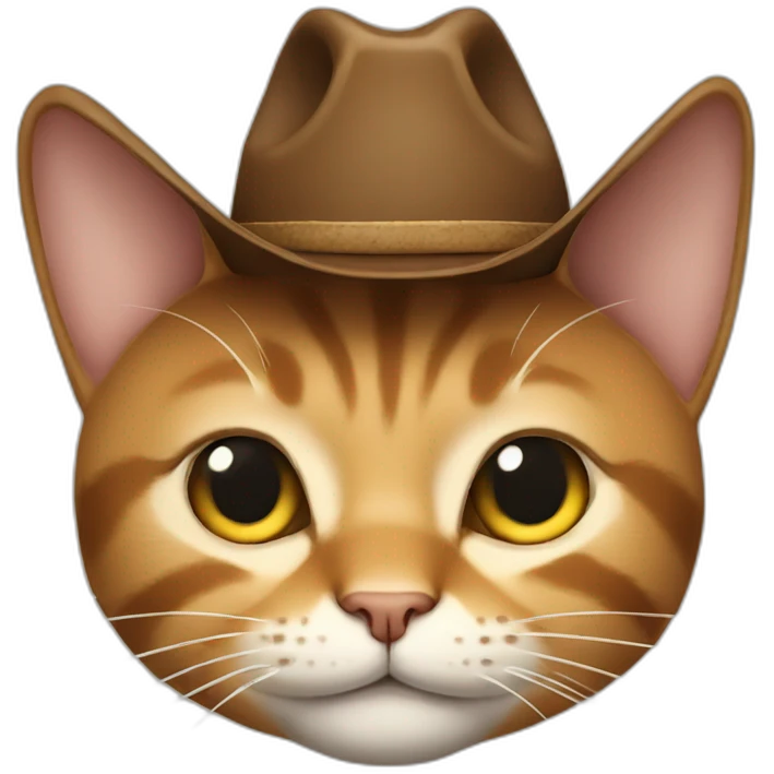 cat with a big smirk wearing a cowboy hat emoji