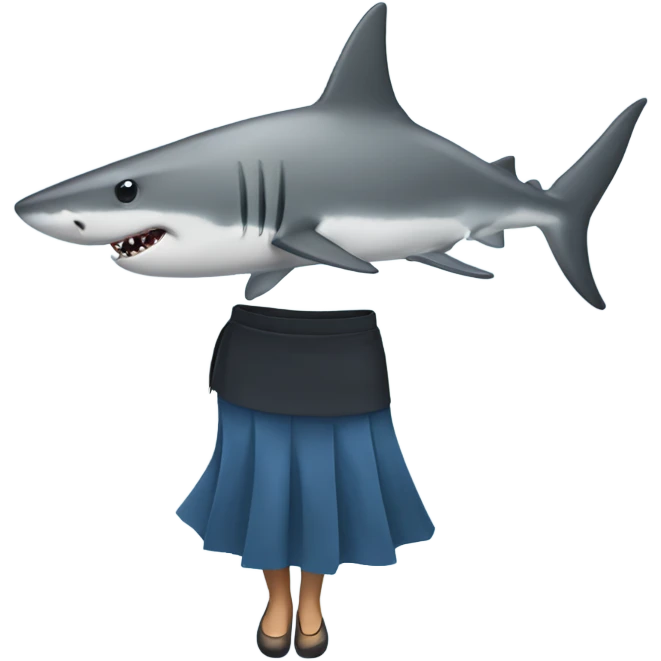 Shark in a skirt emoji
