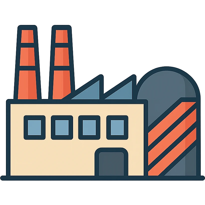 flat design style factory emoji