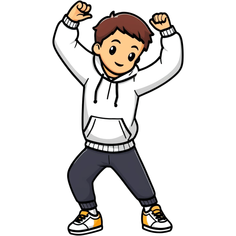 boy doing dab dance move emoji