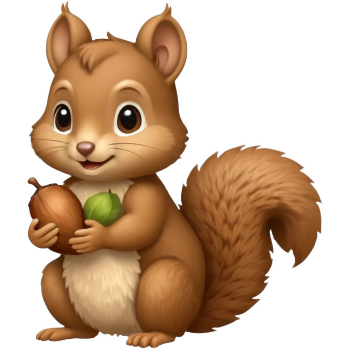 baby squirrel hold a acorn emoji