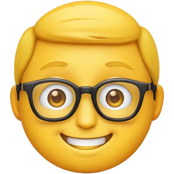 Nerd emoji but with happy eyes emoji