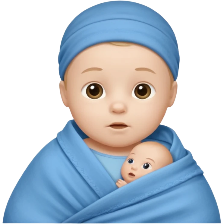 Baby boy in blue swaddle emoji
