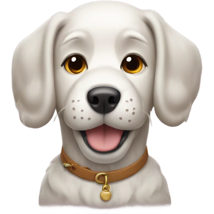 Dog wearing a fes  emoji