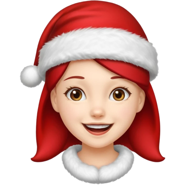 holiday girl mood wearing santa hat emoji