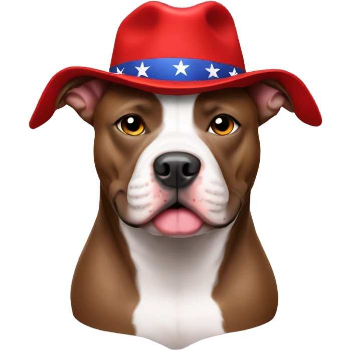 Pitbull with maga hat emoji