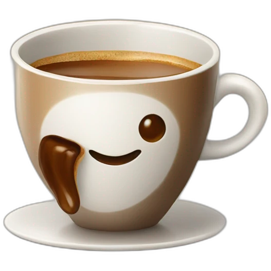 turkish coffee in its ceramic cup, hot emoji