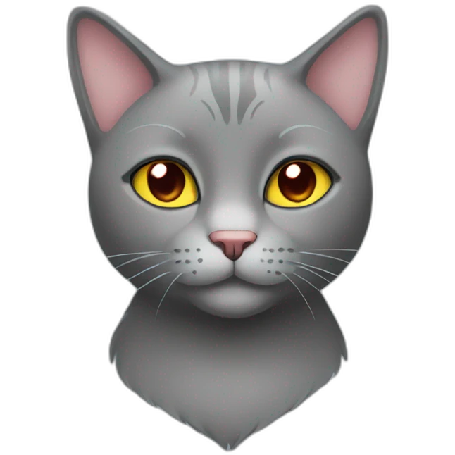 gray cat with heart eyes emoji