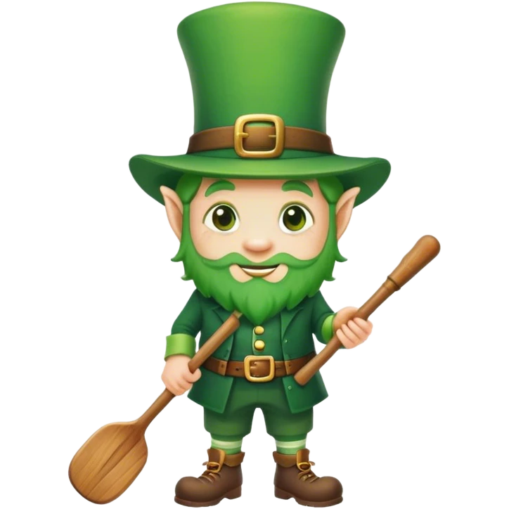 Leprechaun with paddle emoji