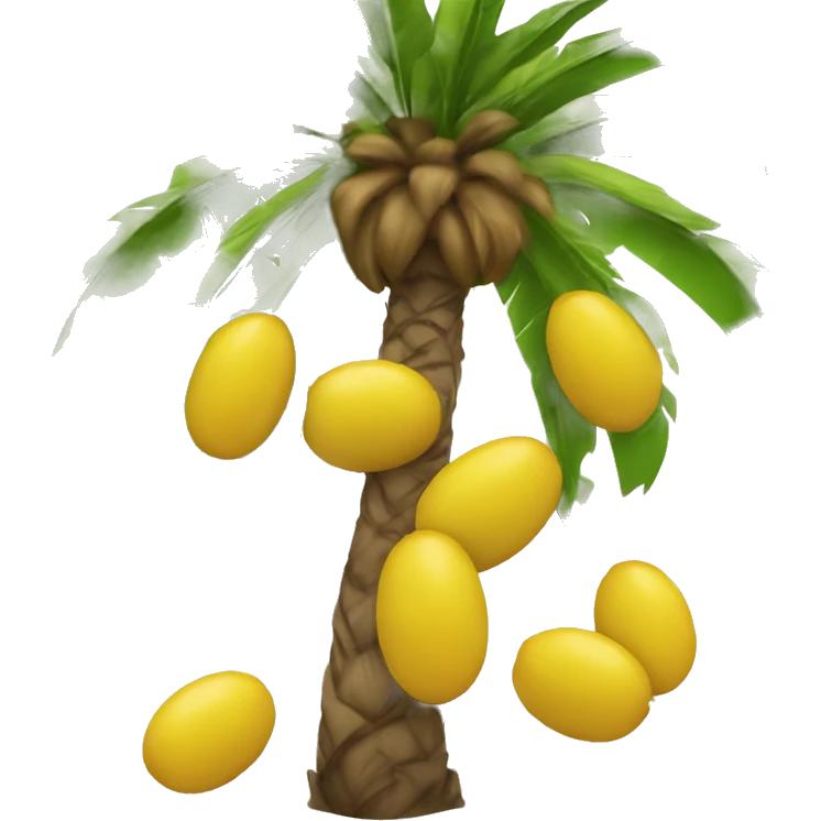 palm tree with yellow dates emoji