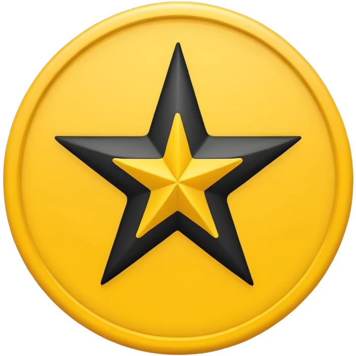 Black star inside a yellow circle  emoji
