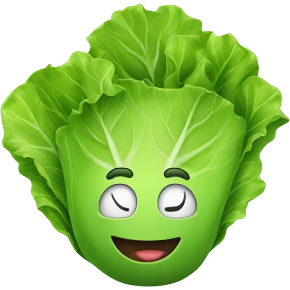 lettuce with happy face emoji