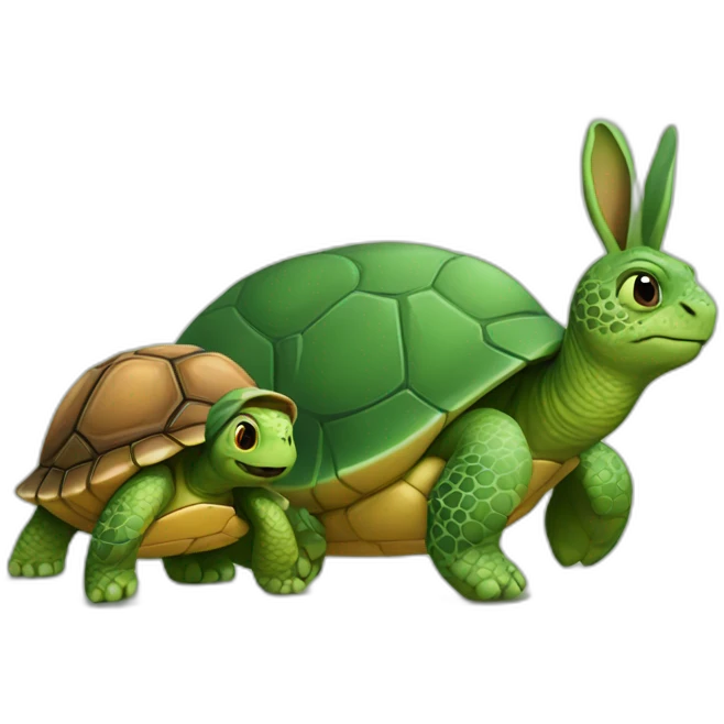 Turtles and hare emoji