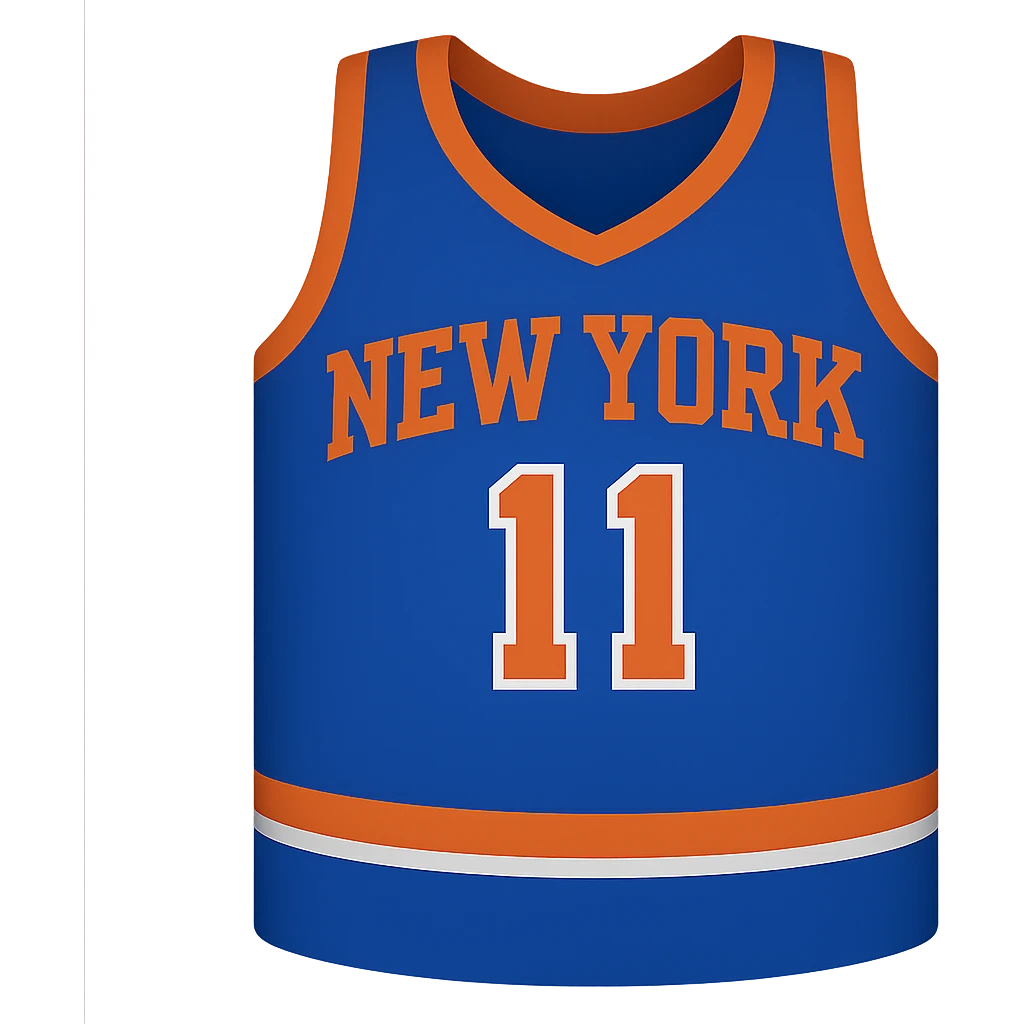 new york knicks basketball jersey featuring the number 11, google emoji style emoji