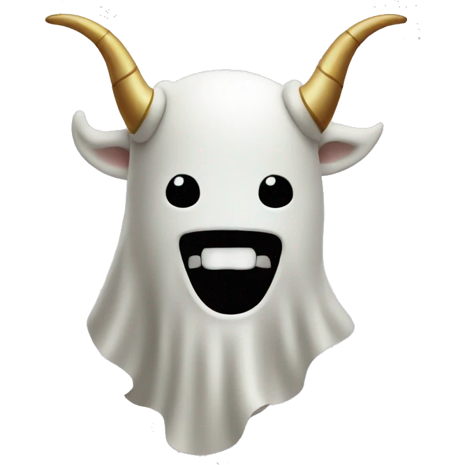 Ghost with bull ring and horns, happy, bullish emoji