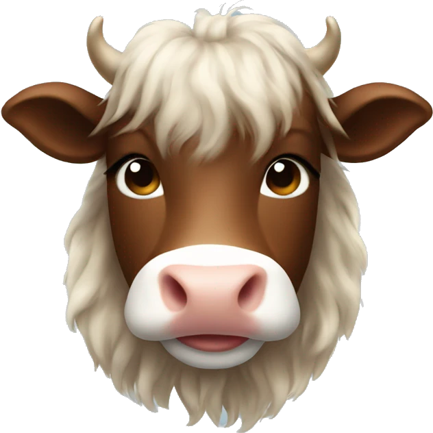 Long hair mini cow brown emoji
