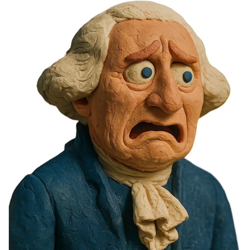 disgusted and scared George Washington emoji