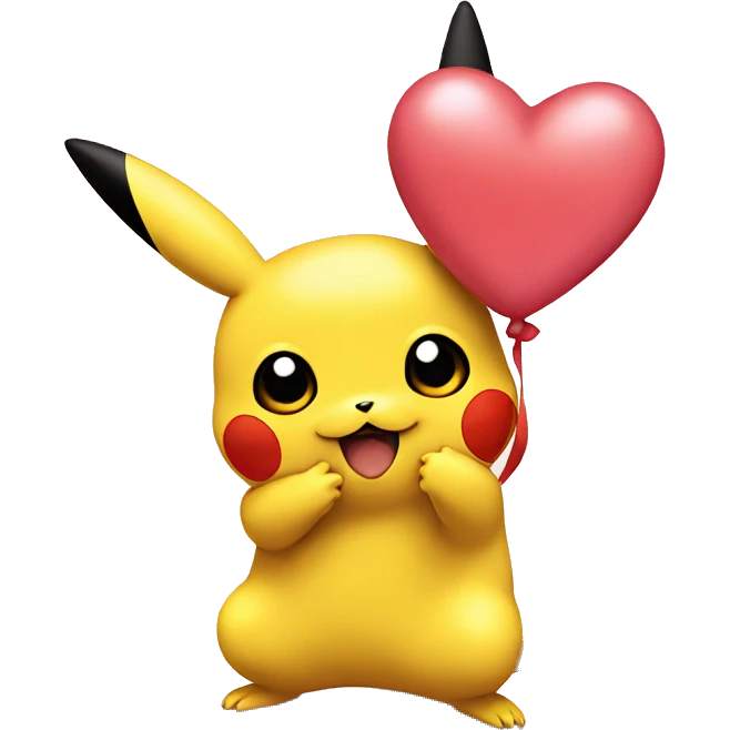 pikachu sending love emoji