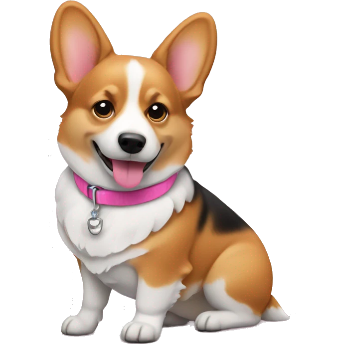 Corgi with pink collar emoji