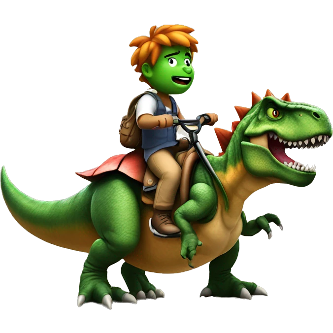 T-Rex riding bowser emoji