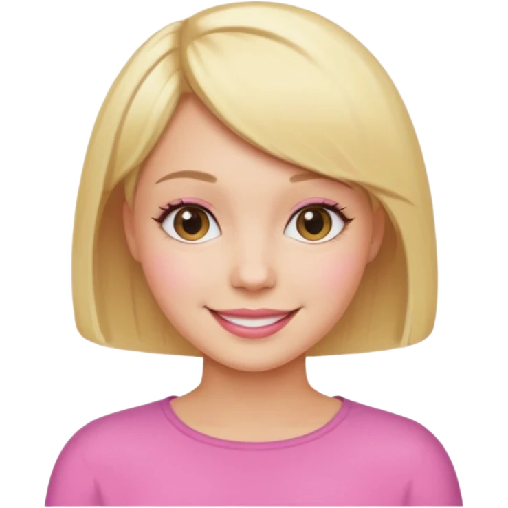 Blonde Short Bob Cut Hair. Pink Woman emoji