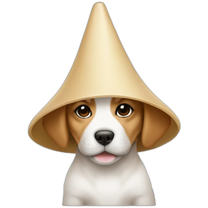 asian conical hat puppy emoji
