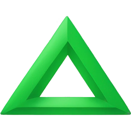 completely green triangle filled flat emoji