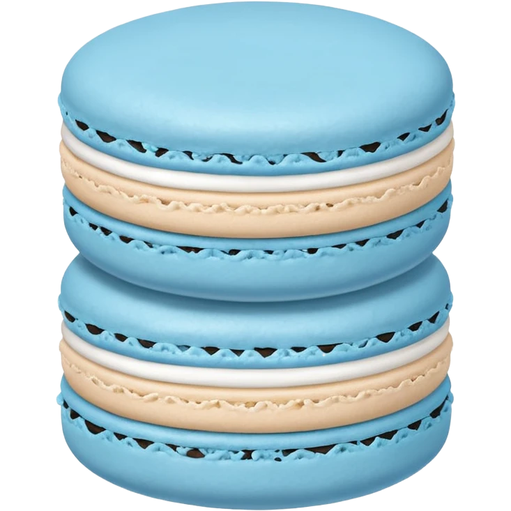 Realistic light blue macaroon emoji
