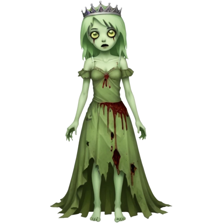 zombie princess full body torn dress emoji