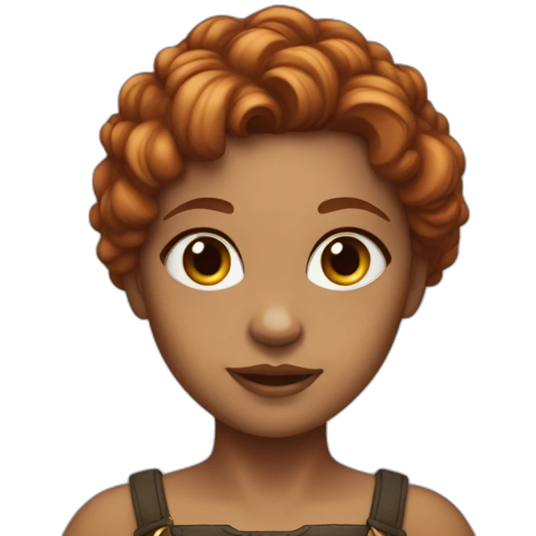 Girl bronze skin with wine hair, Hanzel eyes emoji