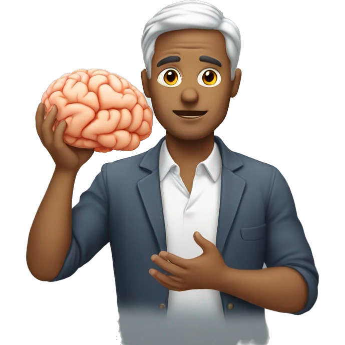make an emoji where a man will hold a brain in his hand  emoji