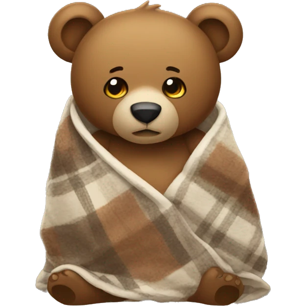 A bear with a blanket wrapped around it emoji