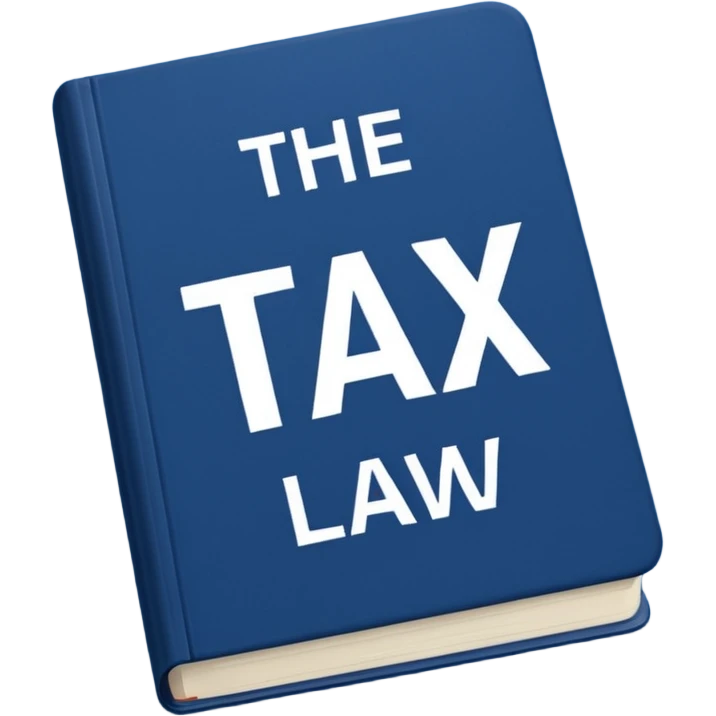 a blue book that says "the tax law" emoji