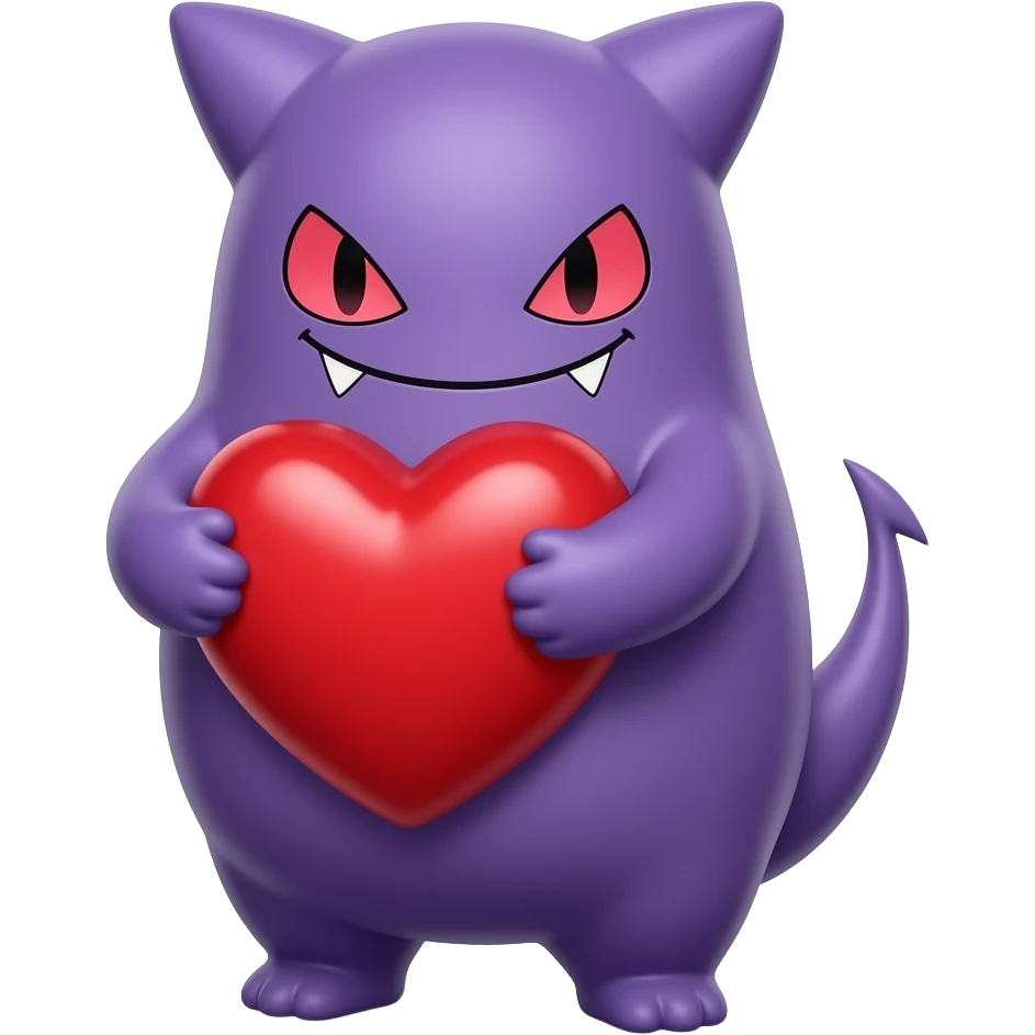 Haunter hugging a red heart emoji