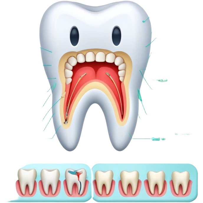 dental chart with tooth diagnosis results emoji