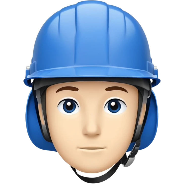 A flat-style illustration of a safety helmet, symbolizing vocational training. Clean, minimal, cartoon style, white background, iOS emoji aesthetic. emoji
