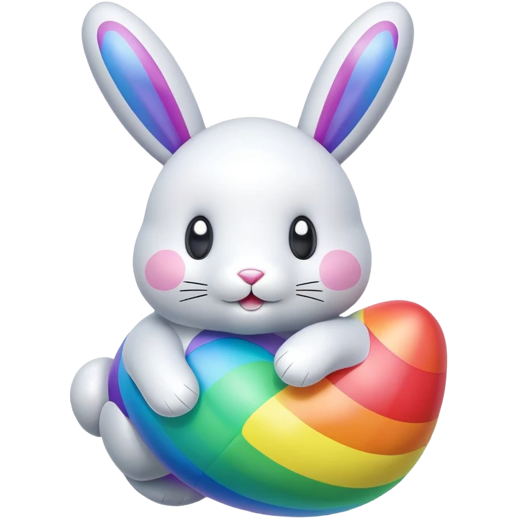 easter rainbow inflatable bouncy bunny emoji