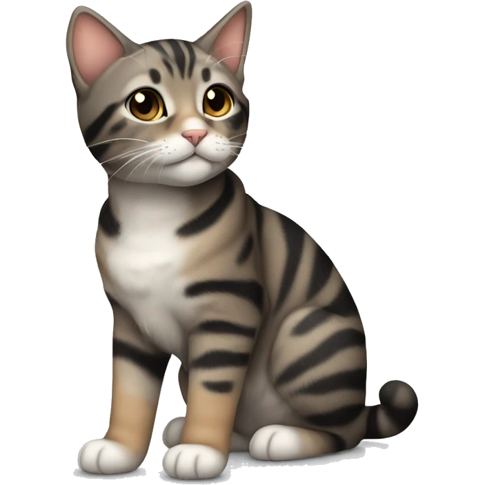 cute adorable tabby cat brown grey and black emoji