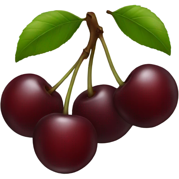 Dark red cherries emoji