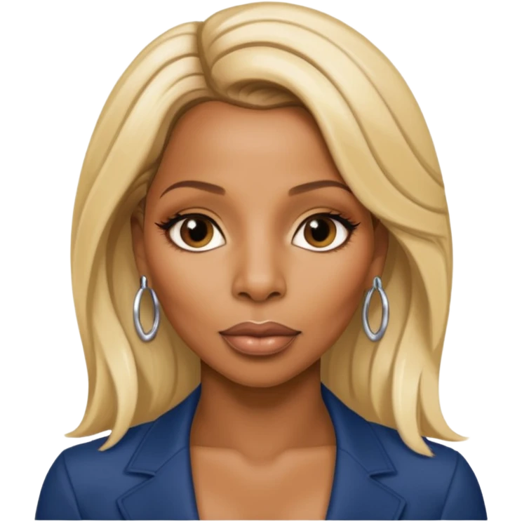 Mary J Blige with long blonde hair emoji