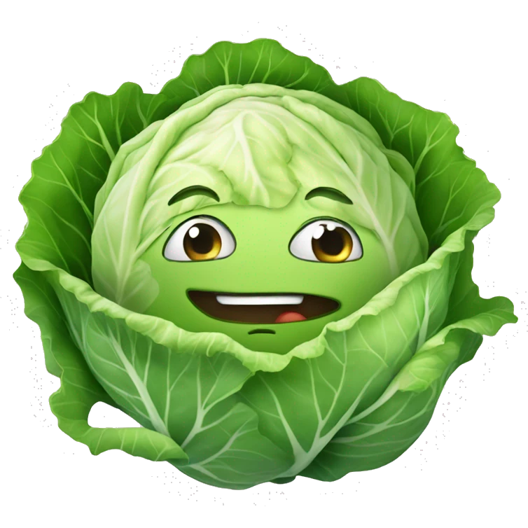 cabbage with human face emoji