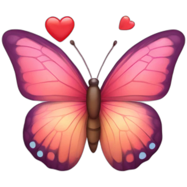 butterfly with hearts emoji