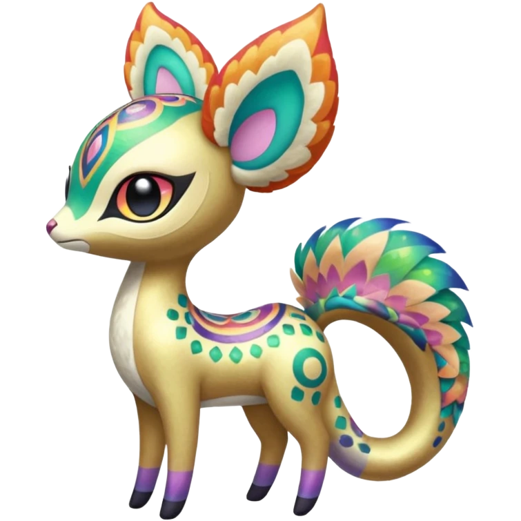Colorful Exotic Meloetta-Vernid-Trico-Kirby-Fakémon-creature-hybrid emoji