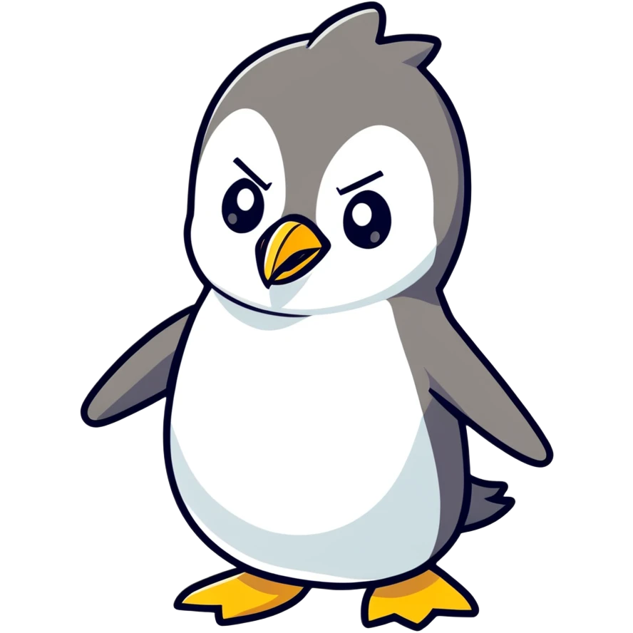An angry penguin emoji