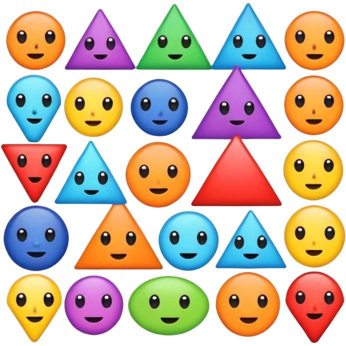 Colorful Shapes with faces emoji