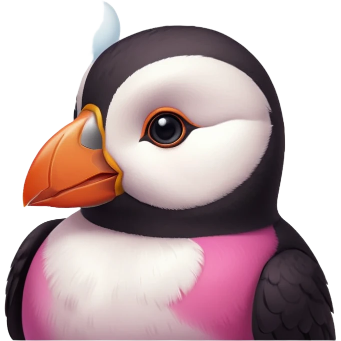 pink puffin thinking thought cloud emoji
